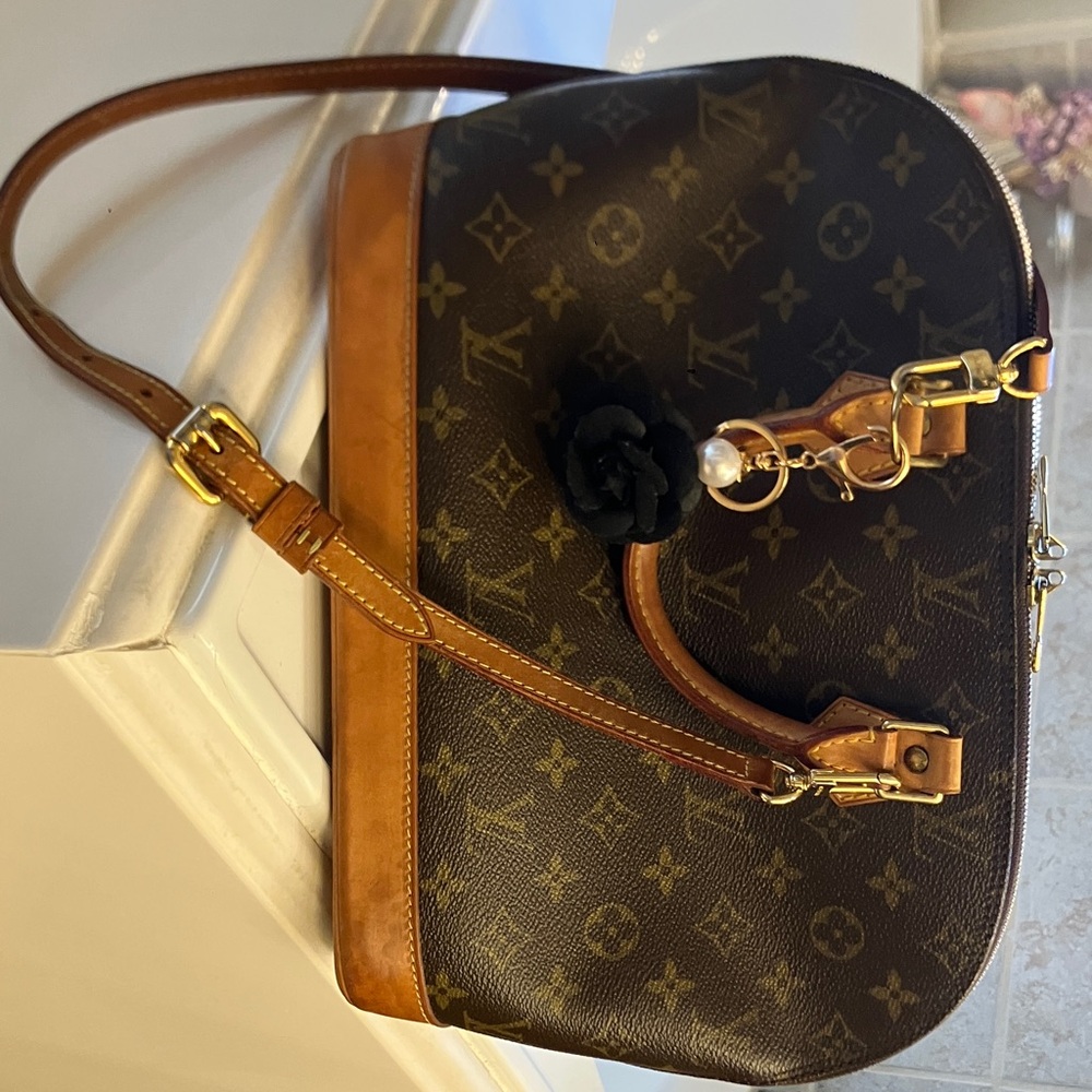 Louis Vuitton Alma Handbag in Monogram with Authentic LV Crossbody Strap!